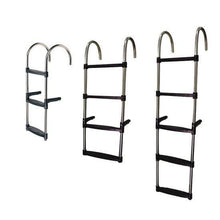 Load image into Gallery viewer, 3-Step Inox Stainless Steel Boat Boarding Ladder Folding Hooks 830x350mm 316