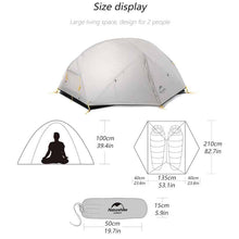 Load image into Gallery viewer, Naturehike 20D Mongar Ultralight 2 man Tent (Various Colours) With Mat