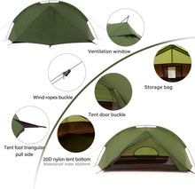Load image into Gallery viewer, Naturehike Tagar Lightweight Tent ( 1 or 2 man) - Forest Green