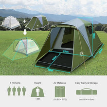 Load image into Gallery viewer, Night Cat 3-Person Pop-Up Cabin Tent with Porch