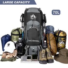 Load image into Gallery viewer, 70L Night Cat Hiking Backpack