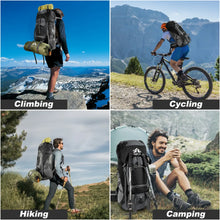 Load image into Gallery viewer, 70L Night Cat Hiking Backpack