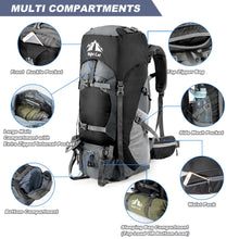 Load image into Gallery viewer, 70L Night Cat Hiking Backpack