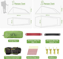 Load image into Gallery viewer, Night Cat 1 Person Ultralight Tunnel Tent – 1.5kg Waterproof