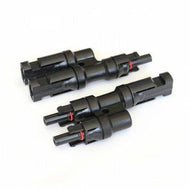 MC4 T-Branch Y-Adapter Pair for Solar Panels (M/M/F + F/F/M) | 4Boats