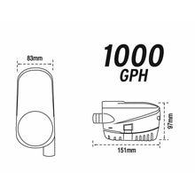 Load image into Gallery viewer, Submersible 3,785 L/h (1,000 GPH) Automatic Bilge Pump 24 V | 4Boats